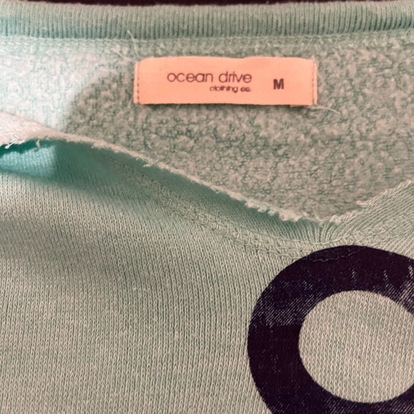 Ocean Drive Teal Sweatshirt Block Island Size Medium nautical - Picture 3 of 4